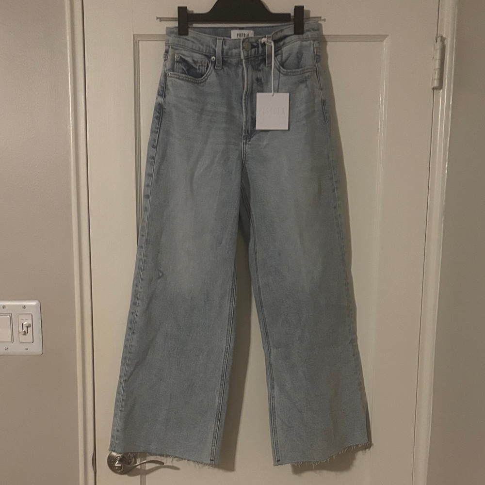 Pistola Blue Lana High Rise Ankle Jeans in Sun Kissed flare ultra wide leg - NWT